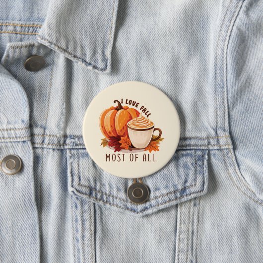 I Liebe Fall - Pumpkin und Pumpkin GewürzLatte Button (Beispiel)