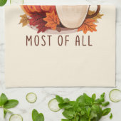 I Liebe Fall - Pumpkin und Pumpkin GewürzLatte Geschirrtuch (Gefaltet)