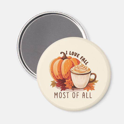 I Liebe Fall - Pumpkin und Pumpkin GewürzLatte Magnet (Vorderseite/Rückseite)