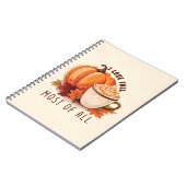 I Liebe Fall - Pumpkin und Pumpkin GewürzLatte Notizblock (Linke Seite)