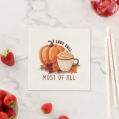 I Liebe Fall - Pumpkin und Pumpkin GewürzLatte Serviette (Beispiel)