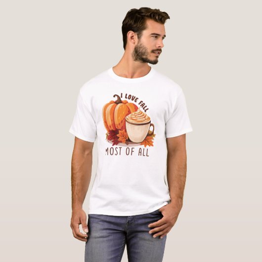 I Liebe Fall - Pumpkin und Pumpkin GewürzLatte T-Shirt (Vorne ganz)