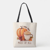 I Liebe Fall - Pumpkin und Pumpkin GewürzLatte Tasche (Rückseite)