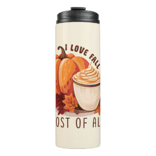 I Liebe Fall - Pumpkin und Pumpkin GewürzLatte Thermosbecher