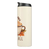 I Liebe Fall - Pumpkin und Pumpkin GewürzLatte Thermosbecher (Nach rechts gedreht)