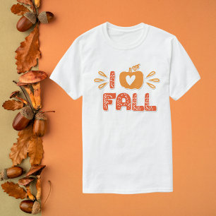 I Liebe Fall Typografie T-Shirt