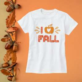 I Liebe Fall Typografie T-Shirt