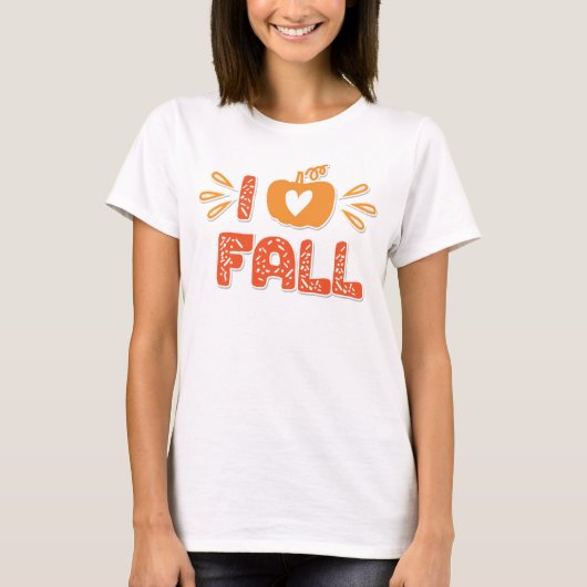 I Liebe Fall Typografie T-Shirt (Vorderseite)