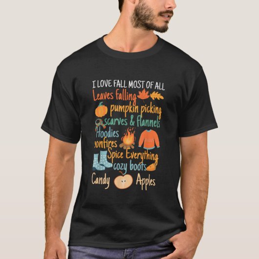 I Liebe fallen die meisten Blätter fallen Pumpkin  T-Shirt (Vorderseite)