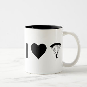 I Liebe-Fallschirmspringen Zweifarbige Tasse