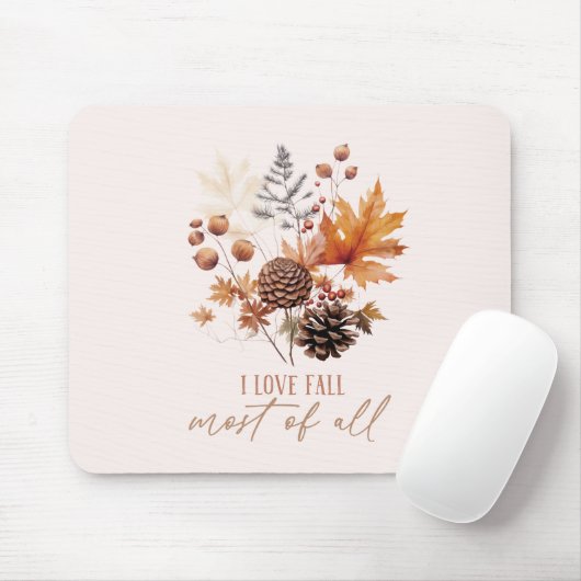 I Liebe fällt am meisten - Blätter Mousepad (Mit Mouse)