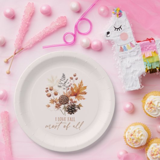 I Liebe fällt am meisten - Blätter Pappteller (Party)