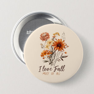 I Liebe fällt am meisten - Herbstblätter Button