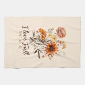 I Liebe fällt am meisten - Herbstblätter Geschirrtuch (Horizontal)