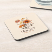 I Liebe fällt am meisten - Herbstblätter Getränkeuntersetzer (Linke Seite)