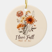 I Liebe fällt am meisten - Herbstblätter Keramik Ornament (Vorne)