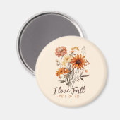 I Liebe fällt am meisten - Herbstblätter Magnet (Vorderseite/Rückseite)