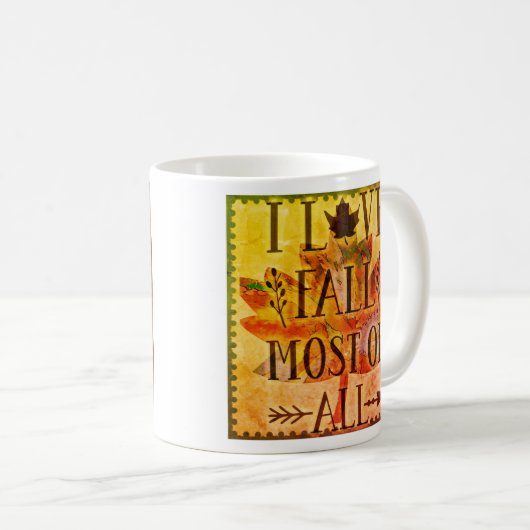 I Liebe fällt am meisten von allen Herbstleaf Kaffeetasse (VorderseiteRechts)