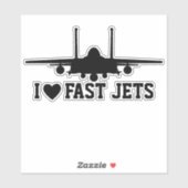 I Liebe Fast Jets Black Strike Eagle Aufkleber (Blatt)