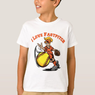 I Liebe Fastpitch, orange T-Shirt