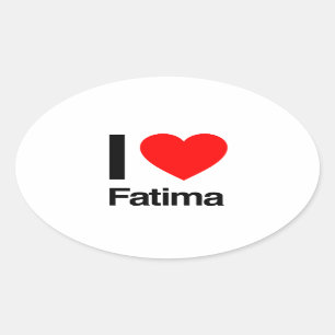 i Liebe fatima Ovaler Aufkleber