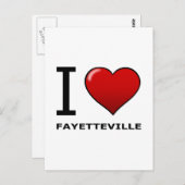 I LIEBE FAYETTEVILLE, NC - NORDKAROLINA POSTKARTE (Vorne/Hinten)