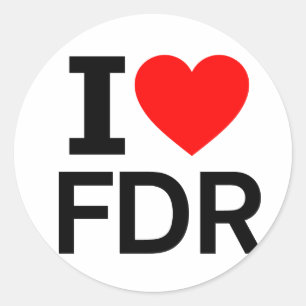 I Liebe FDR Runder Aufkleber