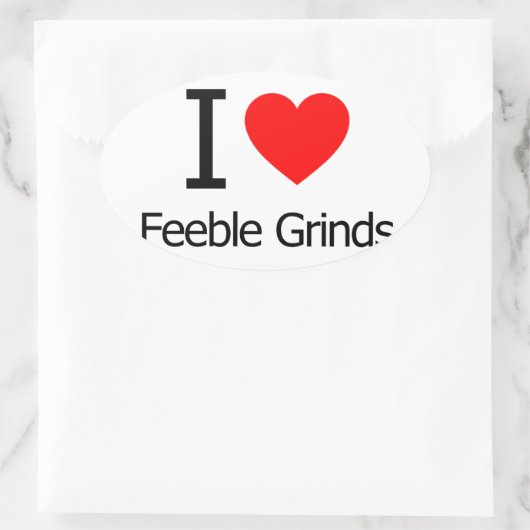 I Liebe Feeble Grinds Ovaler Aufkleber (Tasche)