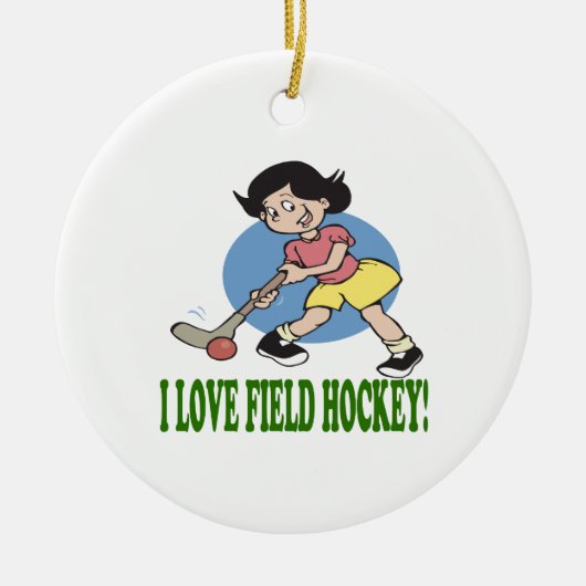 I Liebe-Feld-Hockey 2 Keramikornament (Vorne)