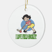 I Liebe-Feld-Hockey 2 Keramikornament (Links)