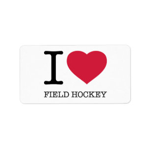 I LIEBE FELD HOCKEY ADRESSAUFKLEBER