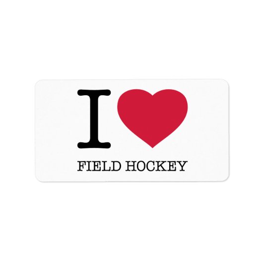 I LIEBE FELD HOCKEY ADRESSAUFKLEBER (Vorne)