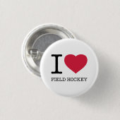 I LIEBE FELD HOCKEY BUTTON (Vorne & Hinten)