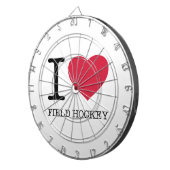I LIEBE FELD HOCKEY DARTSCHEIBE (Vorderseite rechts)