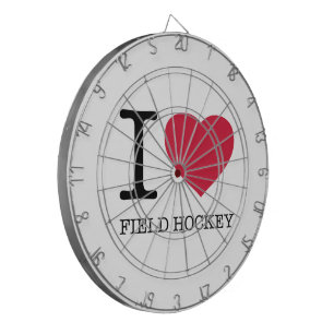 I LIEBE FELD HOCKEY DARTSCHEIBE