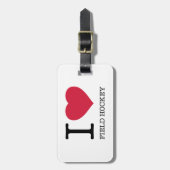 I LIEBE FELD HOCKEY GEPÄCKANHÄNGER (Vorderseite vertikal)