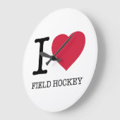 I LIEBE FELD HOCKEY GROßE WANDUHR (Winkel)