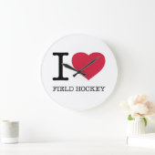 I LIEBE FELD HOCKEY GROßE WANDUHR (Zuhause)