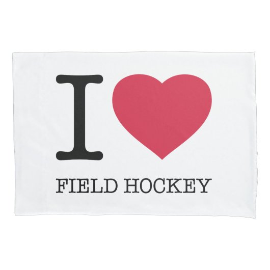 I LIEBE FELD HOCKEY KISSENBEZUG (Vorderseite)