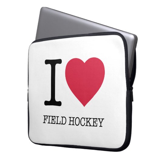 I LIEBE FELD HOCKEY LAPTOPSCHUTZHÜLLE (Vorderseite Links)