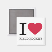 I LIEBE FELD HOCKEY MAGNET (Vorderseite/Rückseite)