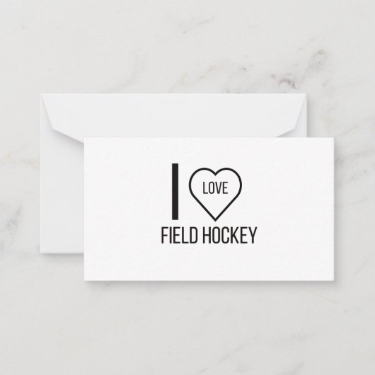I LIEBE FELD HOCKEY MITTEILUNGSKARTE (Vorderseite)