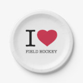 I LIEBE FELD HOCKEY PAPPTELLER (Vorderseite)