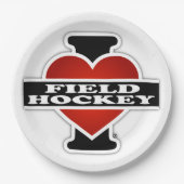 I Liebe-Feld-Hockey Pappteller (Vorderseite)