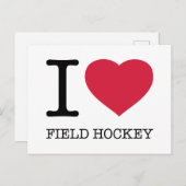 I LIEBE FELD HOCKEY POSTKARTE (Vorne/Hinten)