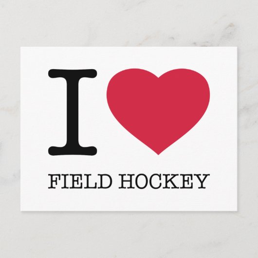 I LIEBE FELD HOCKEY POSTKARTE (Vorderseite)