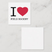 I LIEBE FELD HOCKEY QUADRATISCHE VISITENKARTE (Vorne/Hinten)