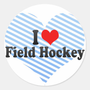 I Liebe-Feld-Hockey Runder Aufkleber