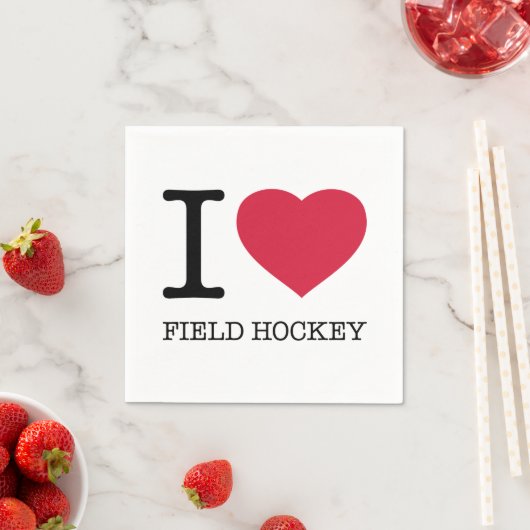 I LIEBE FELD HOCKEY SERVIETTE (Beispiel)