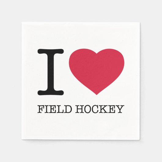 I LIEBE FELD HOCKEY SERVIETTE (Vorderseite)